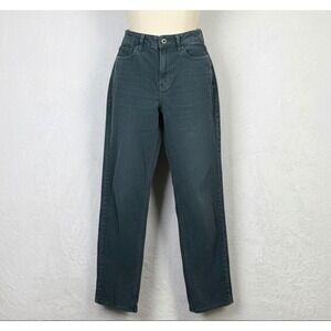 American Eagle Stretch Corduroy Mom Jeans Womens Size 2 Green High‎ Rise Tapered